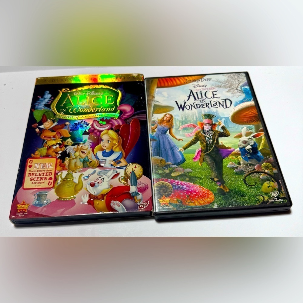 Disney’s Alice in Wonderland 2 Movie DVD Bundle.